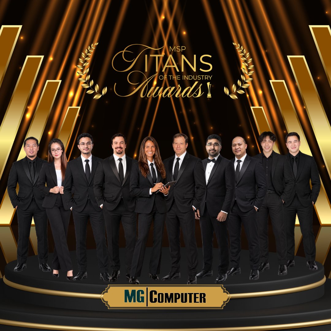MG Computer team in formal wear at the MSP Titans awards